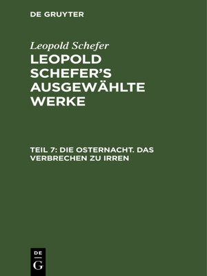 cover image of Die Osternacht. Das Verbrechen zu irren